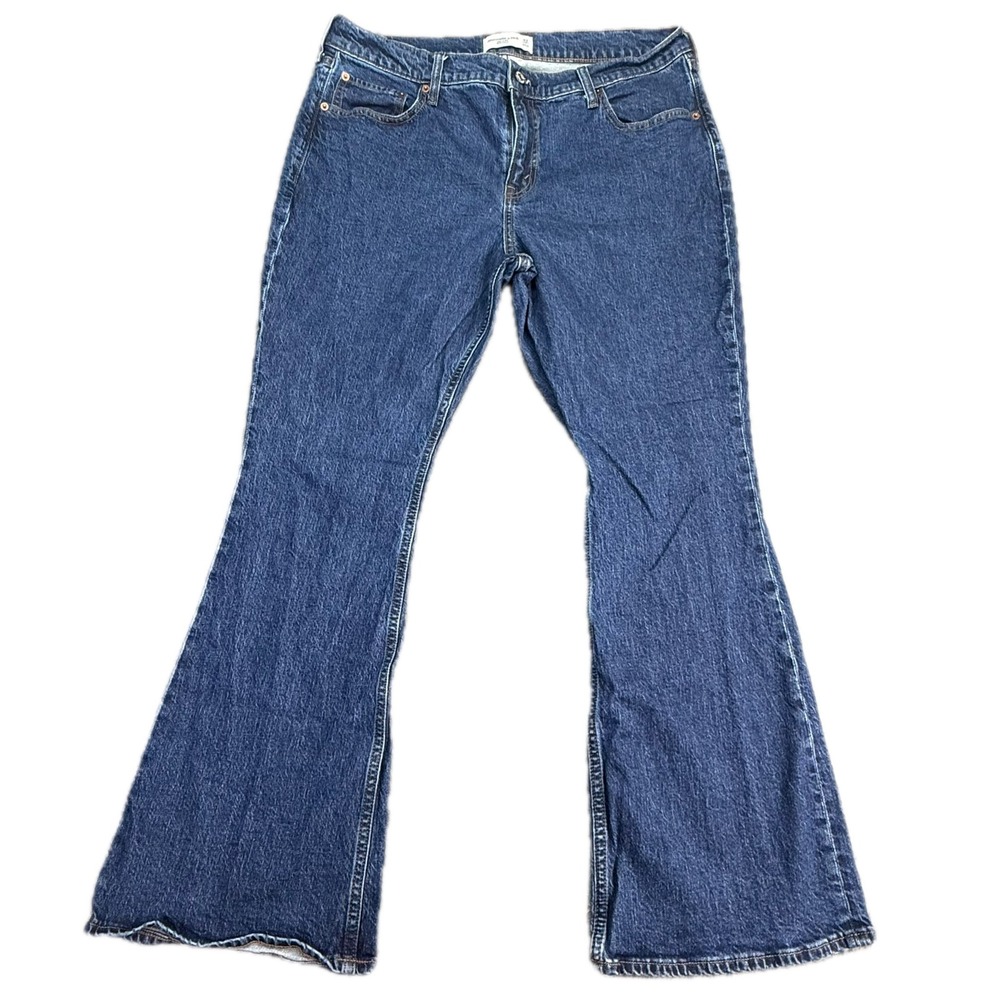 Abercrombie & Fitch Jeans Women 33 Short Blue Mid Rise Bootcut Denim 4240